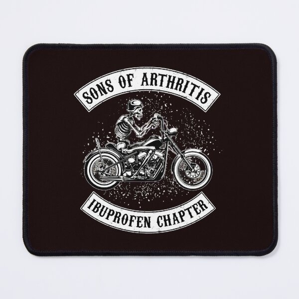 Item preview, Sons of Arthritis Ibuprofen Chapter Biker Skeleton designed and sold by ThresholdBlue.