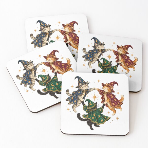 Item preview, Dancing Wizard Cats Magical Witchcraft Cat Art designed and sold by roni-harbor.
