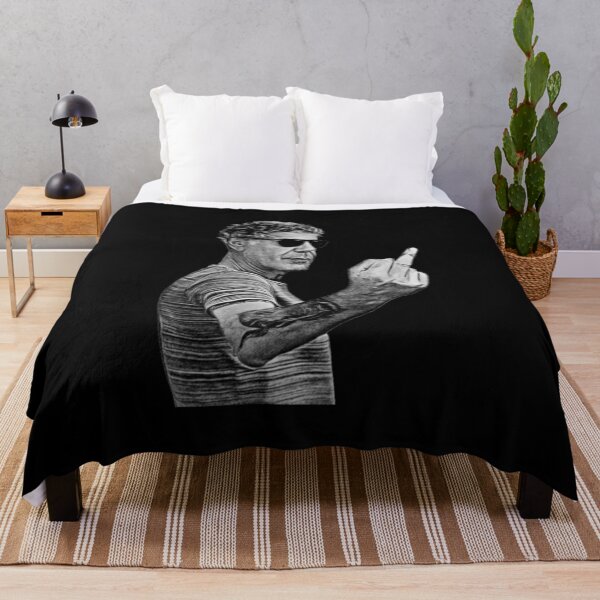 Item preview, Anthony Bourdain Giving the Middle Finger Illustration designed and sold by Fibi-studio.