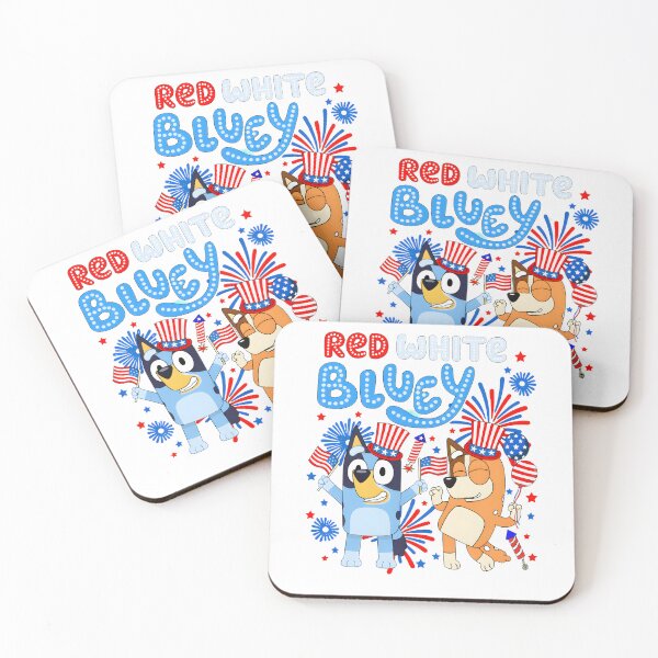 Item preview, Red White Bluey 4th of July Fireworks Dog designed and sold by Kleinpixel.