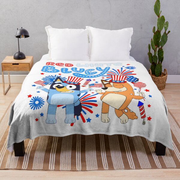 Item preview, Red White Bluey 4th of July Fireworks Dog designed and sold by Kleinpixel.