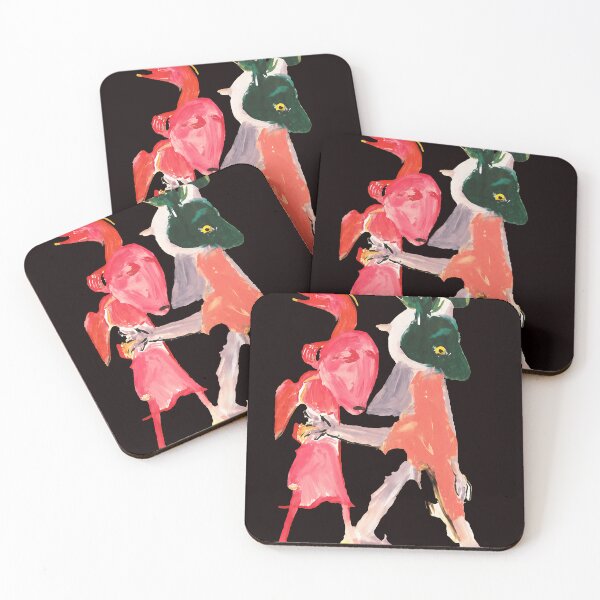Item preview, Abstract Dancer Creatures Pink Green Art designed and sold by OddCanvasArt.