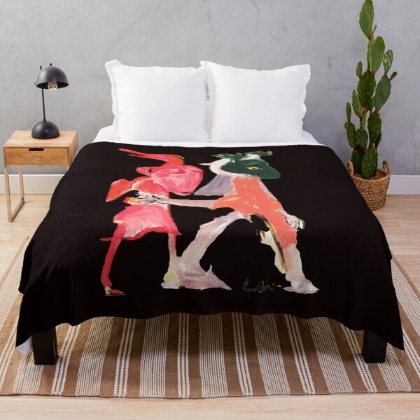 Item preview, Abstract Dancer Creatures Pink Green Art designed and sold by OddCanvasArt.