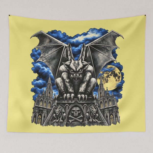 Item preview, Gargoyle Cathedral Vintage 90s Gothic Moon Fantasy designed and sold by lcnsdjstrtry.