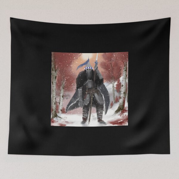 Item preview, Winter Viking Warrior with Spear in Snowy Forest designed and sold by lcnsdjstrtrystd.