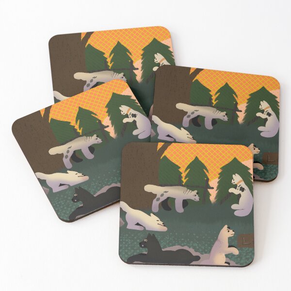 Item preview, Playful Dogs in Forest at Sunset designed and sold by lcnsdjstrtrystd.