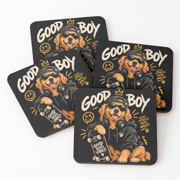 Item preview, Good Boy Skater Dog - Cool Golden Retriever Hoodie Sunglasses Skateboard designed and sold by GenZFashion000.