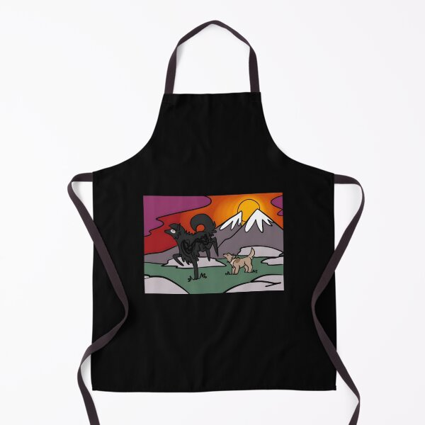 Item preview, Stylized Cartoon Wolves at Sunset with Snowy Mountains designed and sold by lcnsdjstrtrystd.