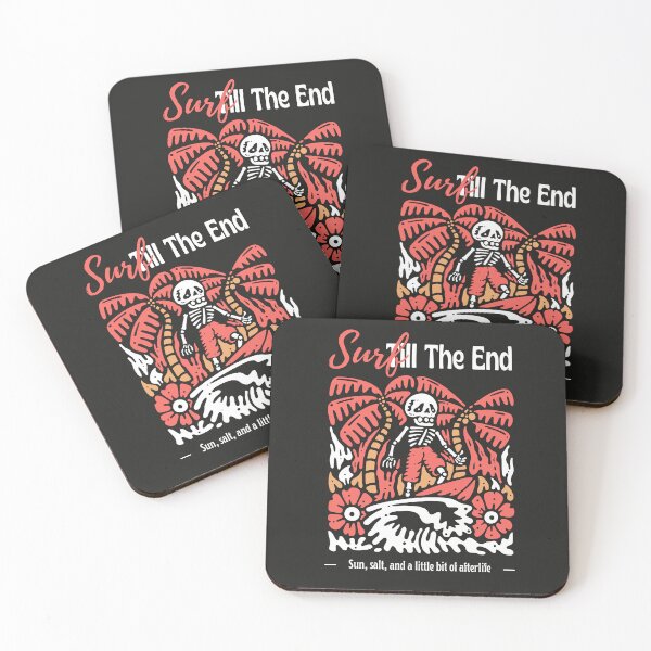 Item preview, Surf Till The End Skeleton Surfer Palm Trees designed and sold by SpiralStairShop.