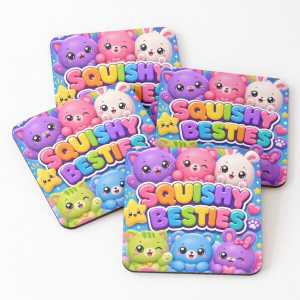 Item preview, Squishy Besties Cute Kawaii Animals Rainbow Hearts Besties Forever designed and sold by Uniquememorable.