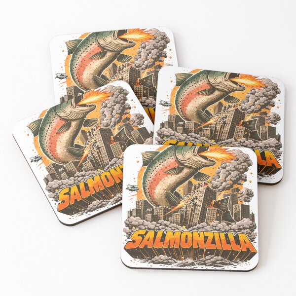 Item preview, Salmonzilla Monster Fish Movie Poster designed and sold by Matinez Pink.