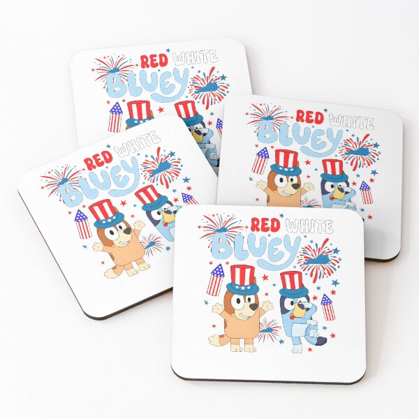 Item preview, Red White Bluey 4th of July Fireworks Dog designed and sold by Kleinpixel.