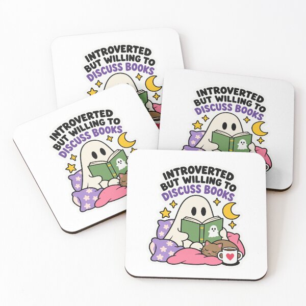 Item preview, Introverted But Willing to Discuss Books Cute Ghost Reading designed and sold by FemmePod.