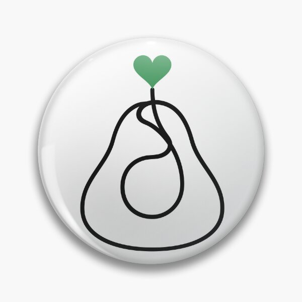 Item preview, Minimalist Avocado One Line Art with Green Heart designed and sold by MirrorsFineArt.