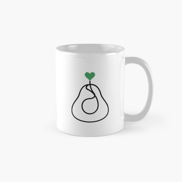 Item preview, Minimalist Avocado One Line Art with Green Heart designed and sold by MirrorsFineArt.