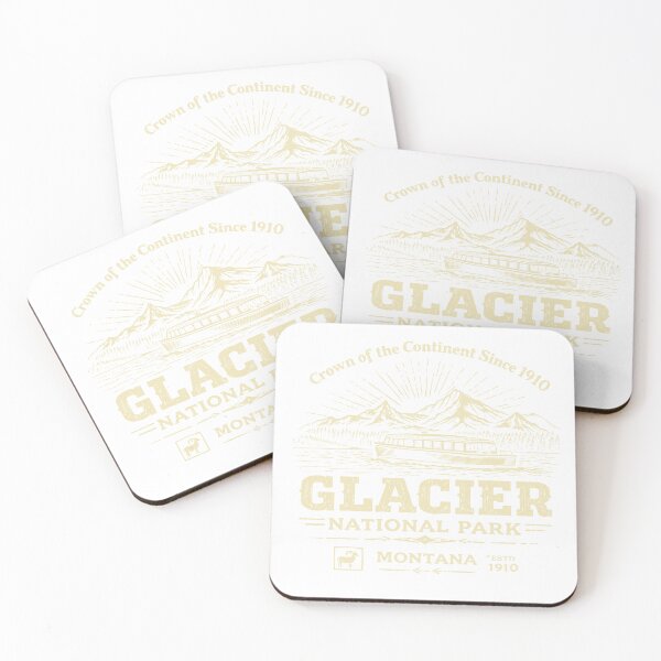 Item preview, Glacier National Park Montana Boat Lake Poster designed and sold by Matinez Pink.