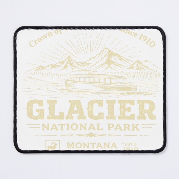 Item preview, Glacier National Park Montana Boat Lake Poster designed and sold by Matinez Pink.