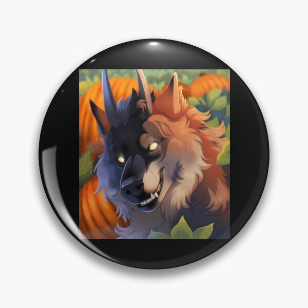 Item preview, Half Dark Half Light Wolf Portrait with Glowing Eyes and Pumpkin Background designed and sold by lcnsdjstrtrystd.