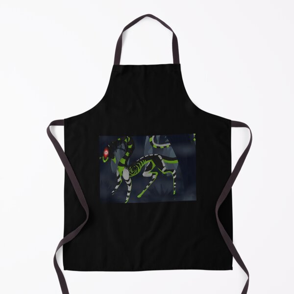 Item preview, Neon Green and Black Striped Creepy Creature in Dark Forest designed and sold by lcnsdjstrtrystd.