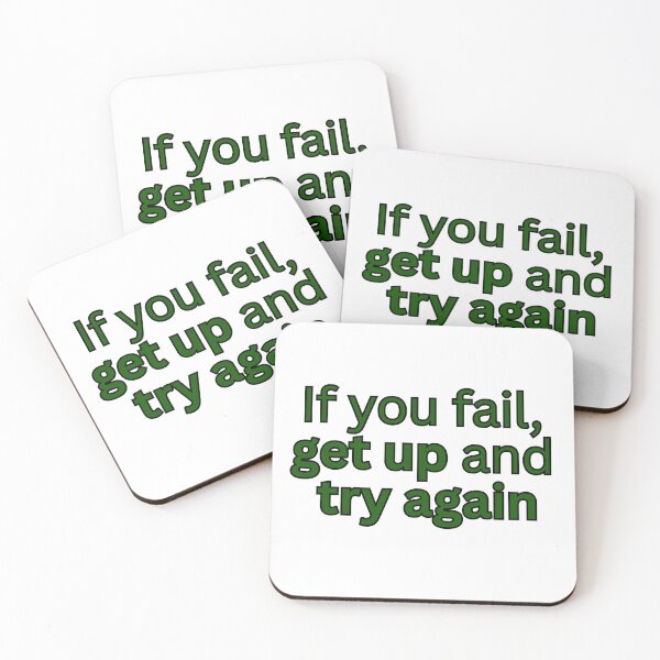 Item preview, If you fail, get up and try again-motivational quote designed and sold by Omer's store.