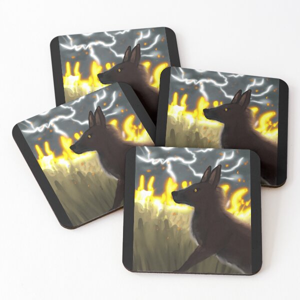 Item preview, Dark Wolf in Fiery Lightning Storm designed and sold by lcnsdjstrtrystd.