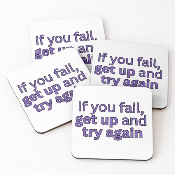 Item preview, If you fail, get up and try again-motivational quote designed and sold by Omer's store.