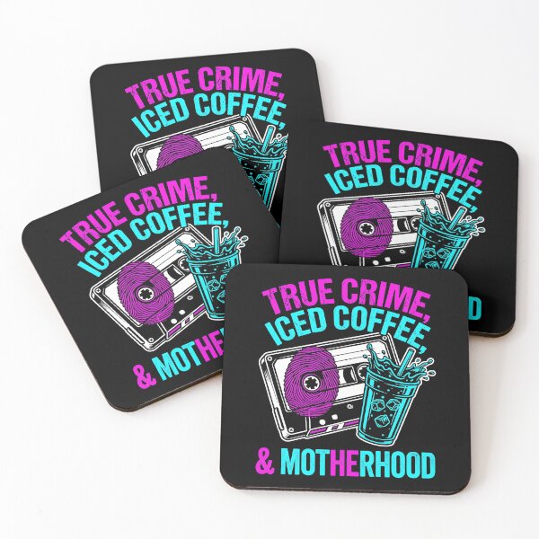 Item preview, True Crime Iced Coffee & Motherhood — Retro Cassette Fingerprint Mom Design, Mother's Day True Crime Gift designed and sold by Luminari Creations.