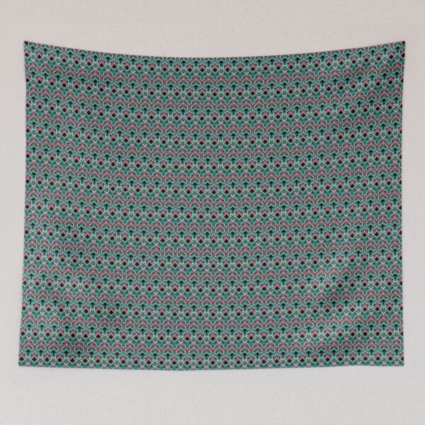 Item preview, Abstract oriental ethnic pattern ornament turquoise brown black designed and sold by fuzzyfox.