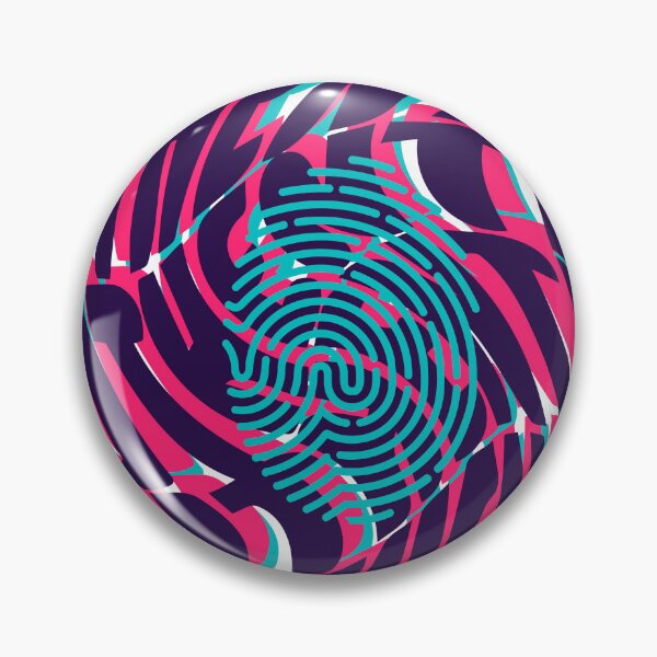 Item preview, Authentic Typography Fingerprint Glitch Neon Retro designed and sold by SpiralStairShop.