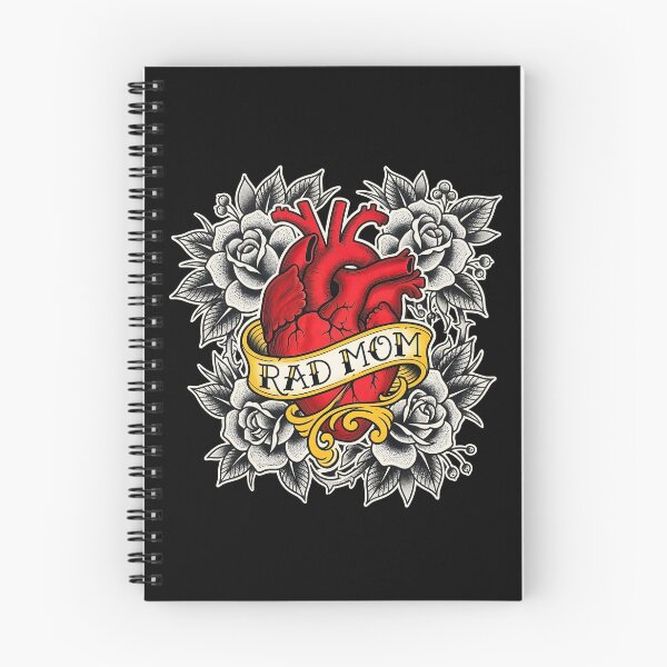 Item preview, Rad Mom — Neo-Traditional Tattoo Flash Anatomical Heart Black Grey Rose Art, Mother's Day Alternative Mom Gift designed and sold by Luminari Creations.