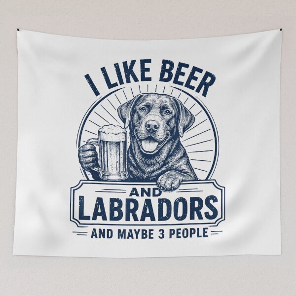 Item preview, Funny Labrador Holding Beer with Introvert Humor designed and sold by RannaHile.