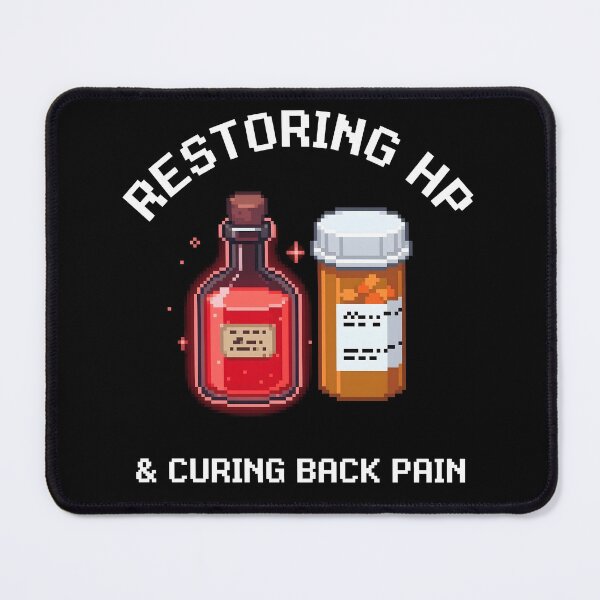 Item preview, Restoring HP & Curing Back Pain | Pixel Art Gaming Health Potion Funny Gamer Design | Retro RPG Aging Humor Art  designed and sold by Luminari Creations.