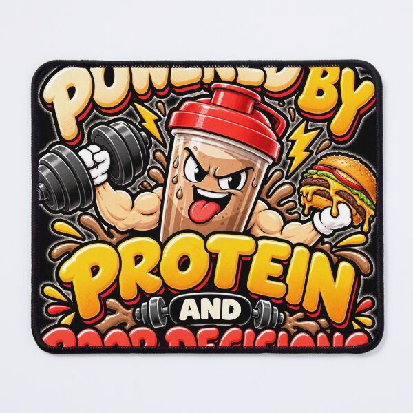 Item preview, Powered by Protein and Poor Decisions Gym Humor designed and sold by THAT-ONE-TEE.