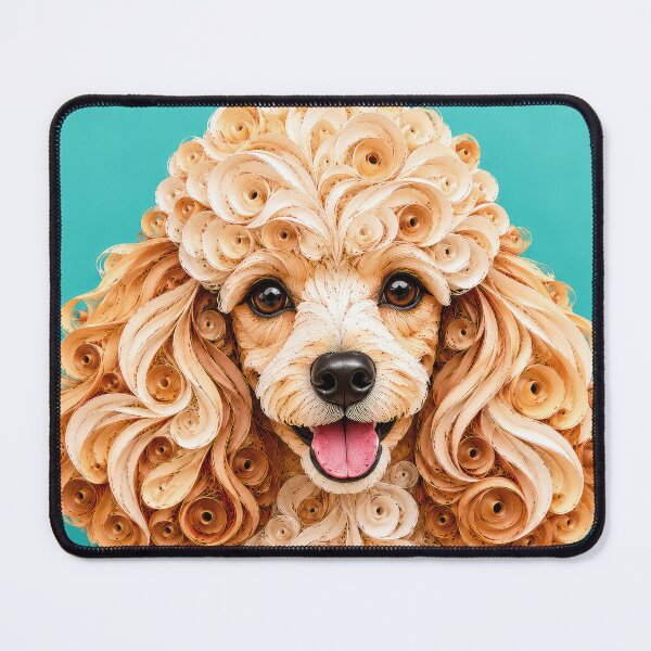 Item preview, Curly Poodle Portrait on Teal designed and sold by Elisabeth Lucas.