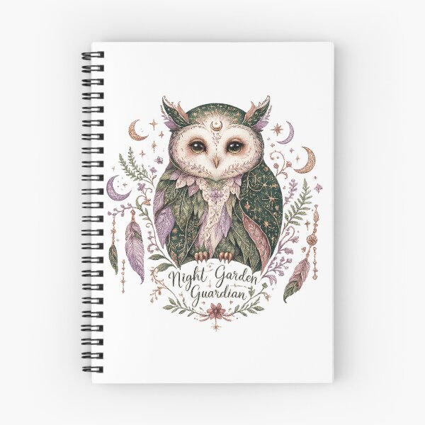 Item preview, Night Garden Guardian Mystical Owl Celestial Cottagecore Fantasy Art designed and sold by inkoutninja.
