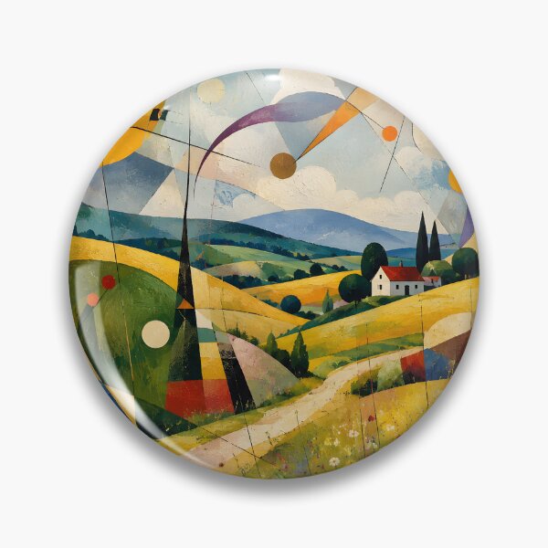 Item preview, Abstract Geometric Wildflower Meadow – Colorful Modern Countryside Landscape designed and sold by Amalia Gutyz.