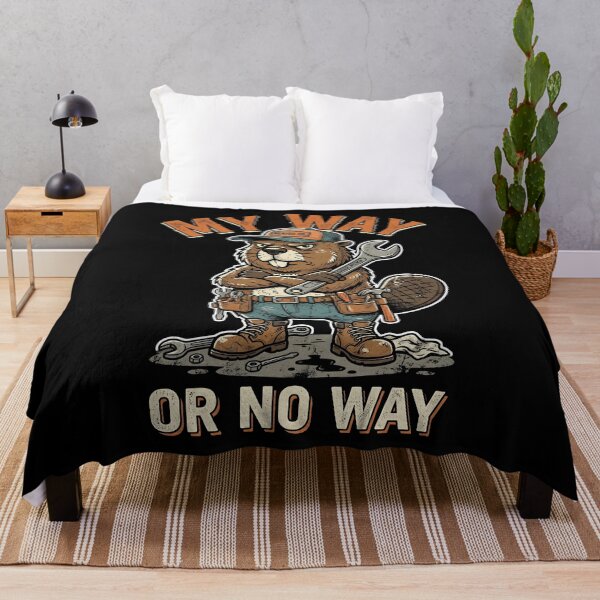 Item preview, My Way Or No Way | Beaver Co. Mechanic Handyman Funny Animal Vintage Graphic Design | Stubborn Tradesman Humor Art designed and sold by Luminari Creations.