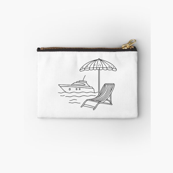 Item preview, A yacht beside a deck chair under a striped umbrella designed and sold by rasagamastore.