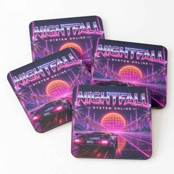 Item preview, Nightfall System Online – Retro Synthwave Cyberpunk Car Art designed and sold by Swizzy2vore.