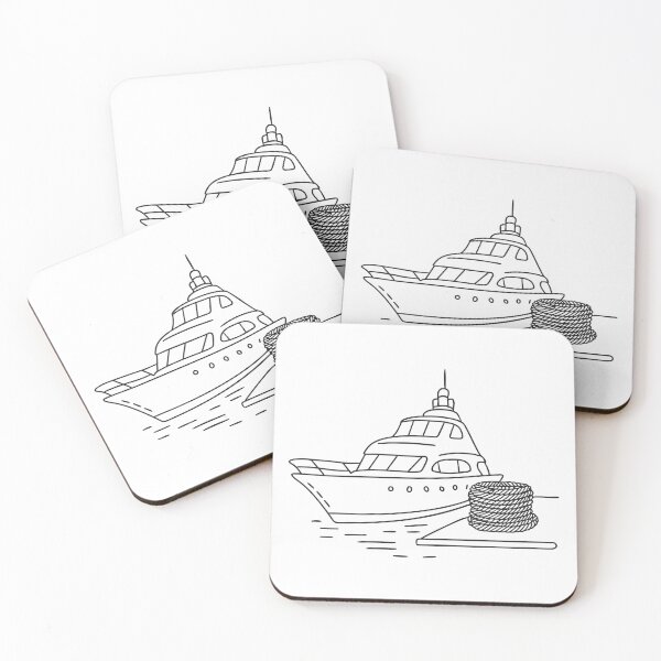 Item preview, A yacht beside a pier with ropes neatly coiled designed and sold by rasagamastore.
