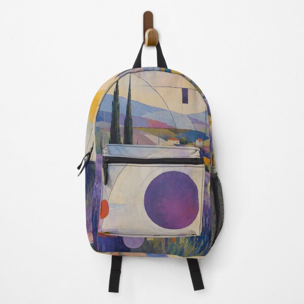 Item preview, Lavender Fields and Geometric Celestial Shapes – Pastel Abstract Countryside Art designed and sold by Amalia Gutyz.