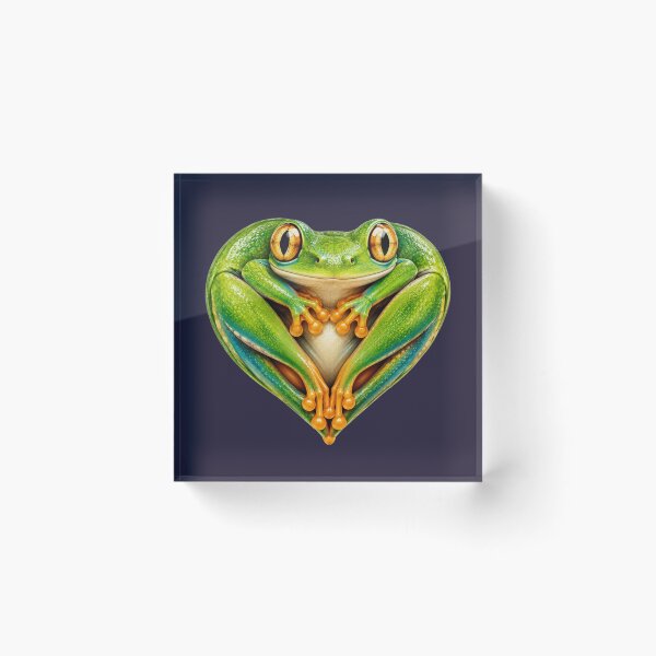Item preview, Green Tree Frog Heart Cute Amphibian Lover Gift designed and sold by HEARTSIGNAL.