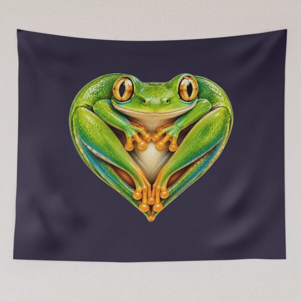 Item preview, Green Tree Frog Heart Cute Amphibian Lover Gift designed and sold by HEARTSIGNAL.