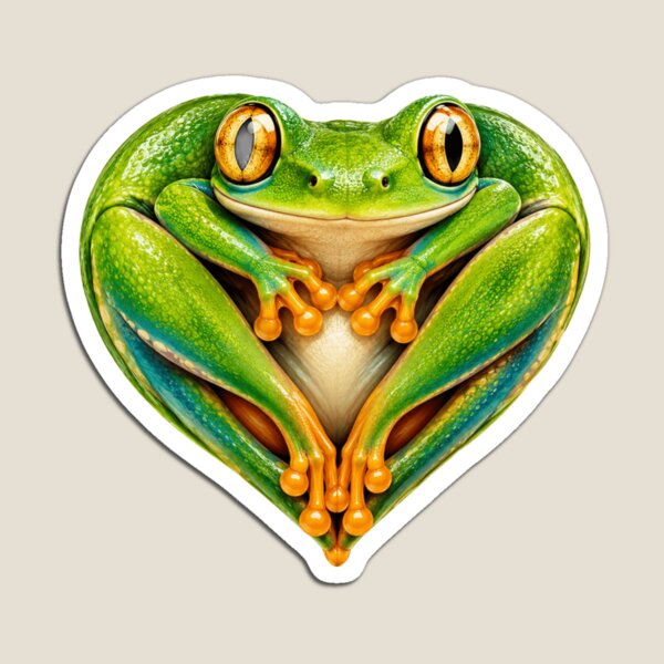 Item preview, Green Tree Frog Heart Cute Amphibian Lover Gift designed and sold by HEARTSIGNAL.