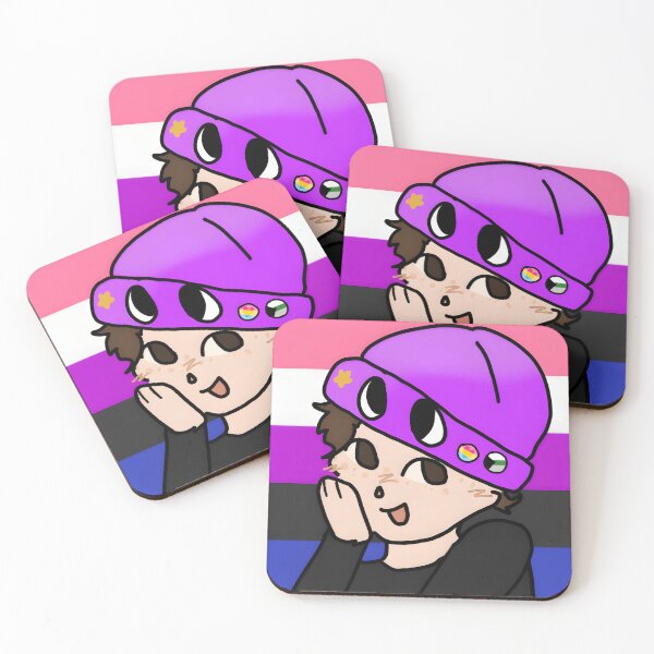 Item preview, Cute Cartoon Nonbinary Pride Character with Pins designed and sold by fibiiistd.