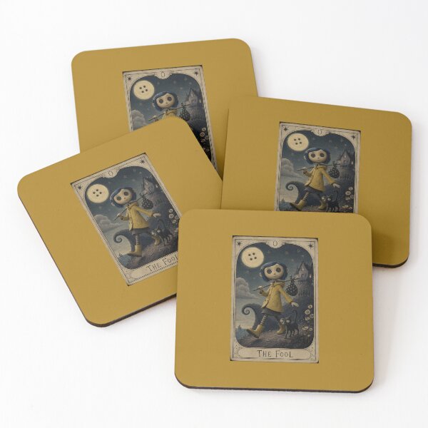 Item preview, Coraline inspired tarot card artwork the fool halloween designed and sold by Casey Spade Creations.