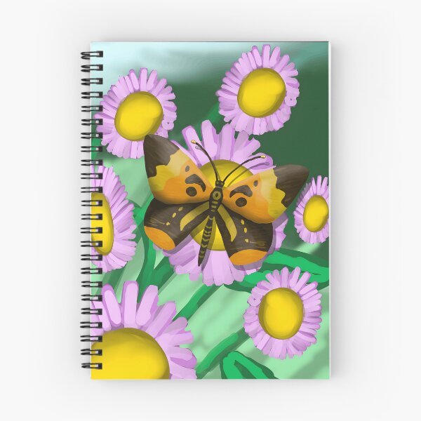 Item preview, Butterfly on Purple Daisy Flowers Illustration designed and sold by fibiiistd.