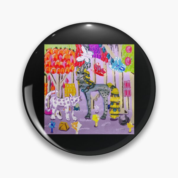 Item preview, Whimsical Fantasy Creatures in Colorful Abstract Forest designed and sold by fibiiistd.