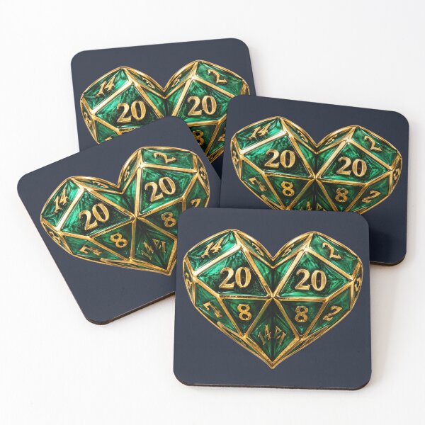 Item preview, Emerald D20 Dice Heart Tabletop RPG Gamer Gift designed and sold by HEARTSIGNAL.