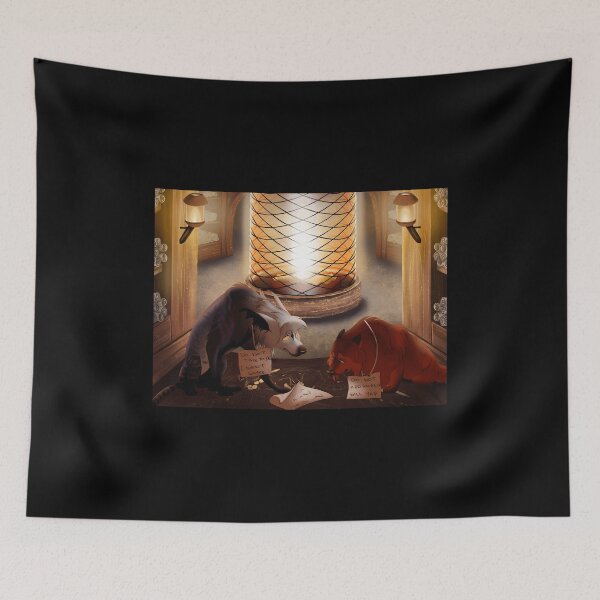 Item preview, Fantasy Wolves Near Magical Lantern in Scroll Library designed and sold by fibiiistd.